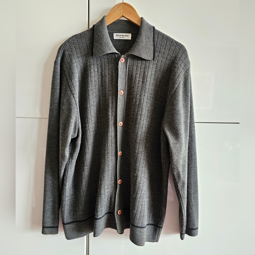 Vintage 90s YSL Yves Saint Laurent Wool Knitted Cardigan - Picture 3 of 10